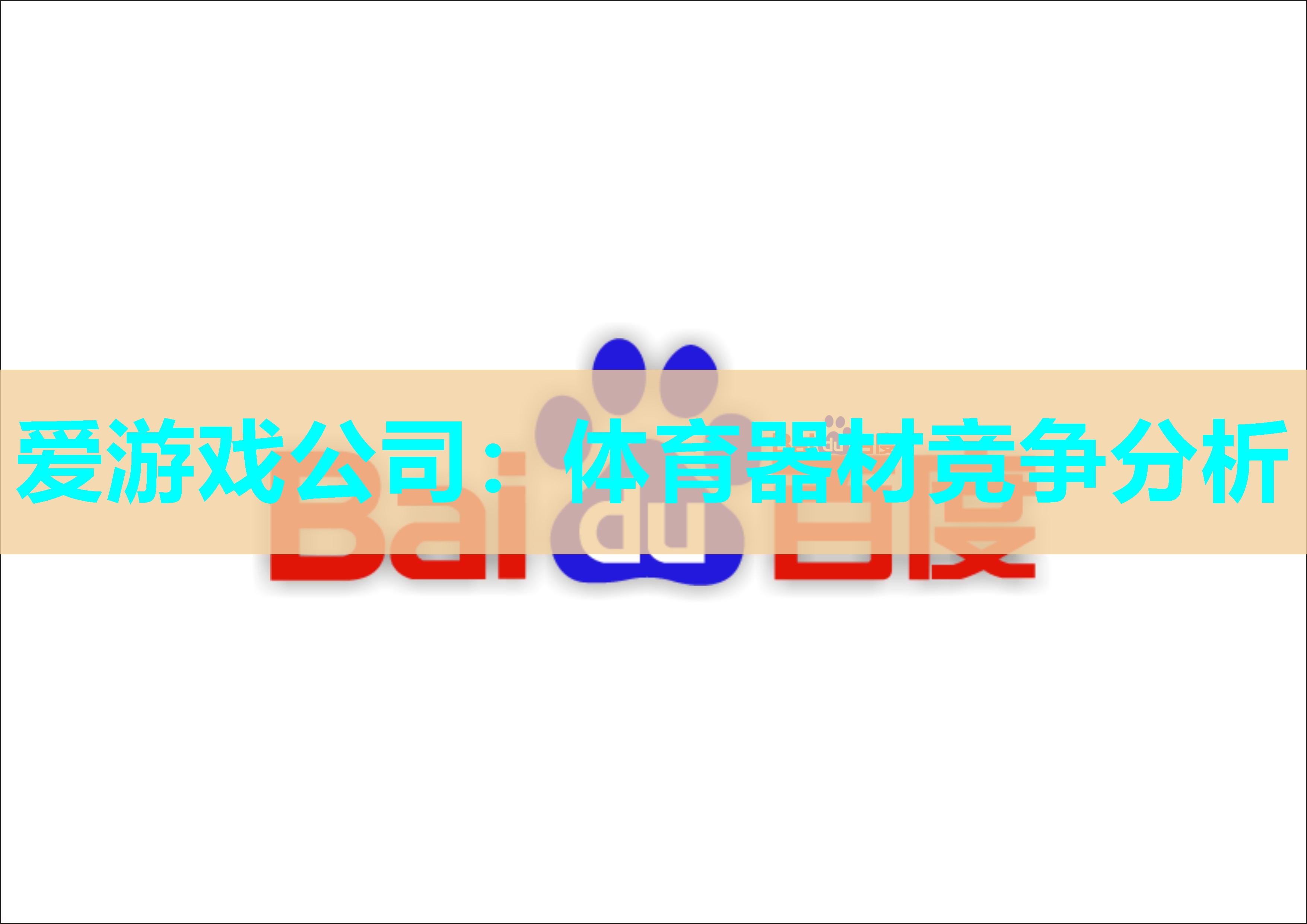 爱游戏公司：体育器材竞争分析