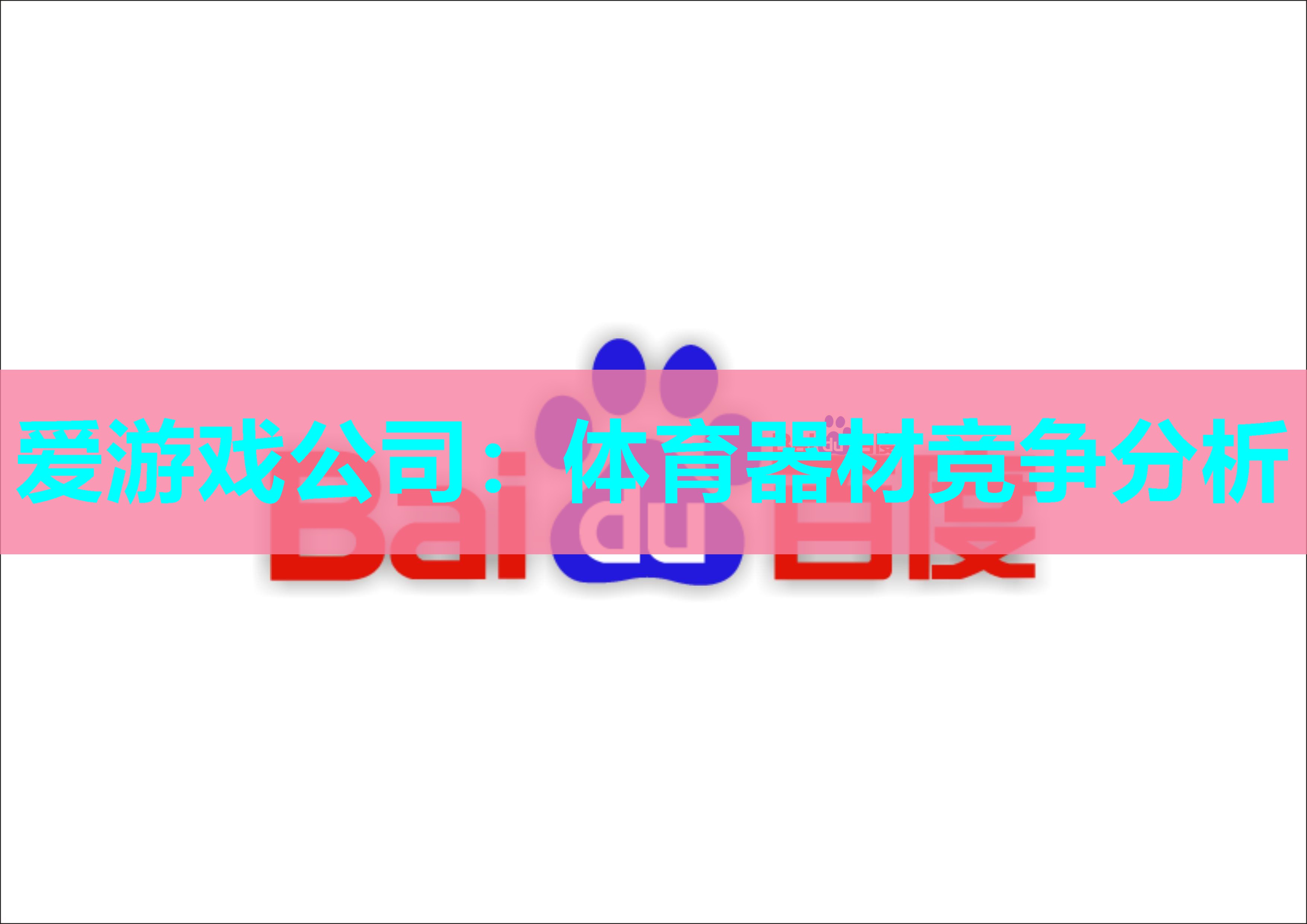 体育器材竞争分析 体育器材竞争分析